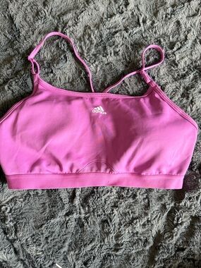 adidas Bubblegum Pink Adjustable-Strap Sports Bra